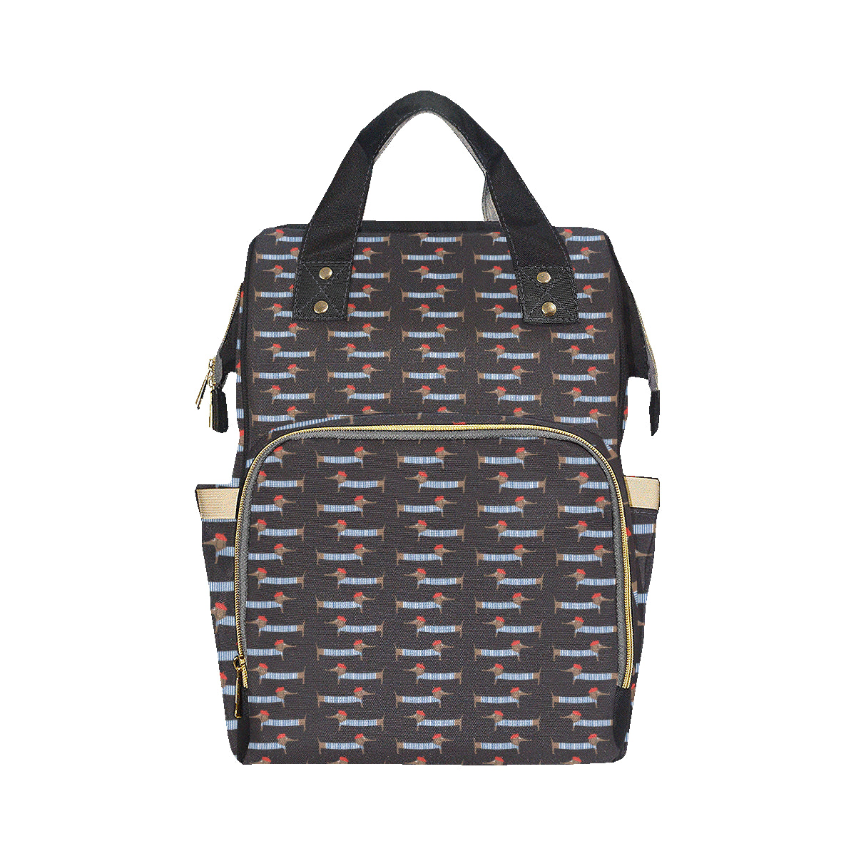 Dachshund Pattern Print Design 04 Diaper Bag Backpack