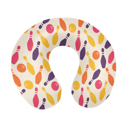 Bowling Pattern Print Design 06 U-Shaped Travel Neck Pillow