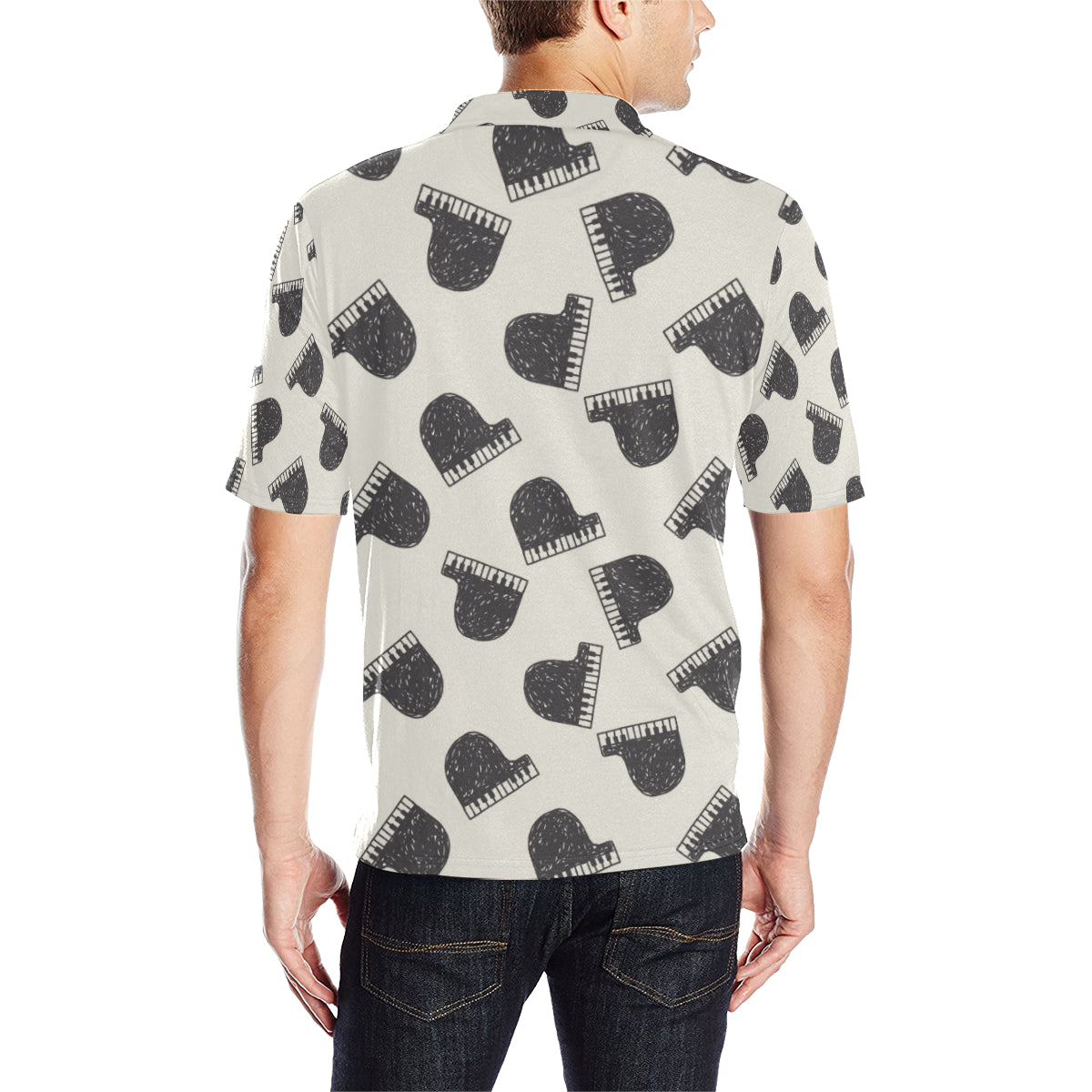 Piano Pattern Print Design 04 Men Polo Shirt