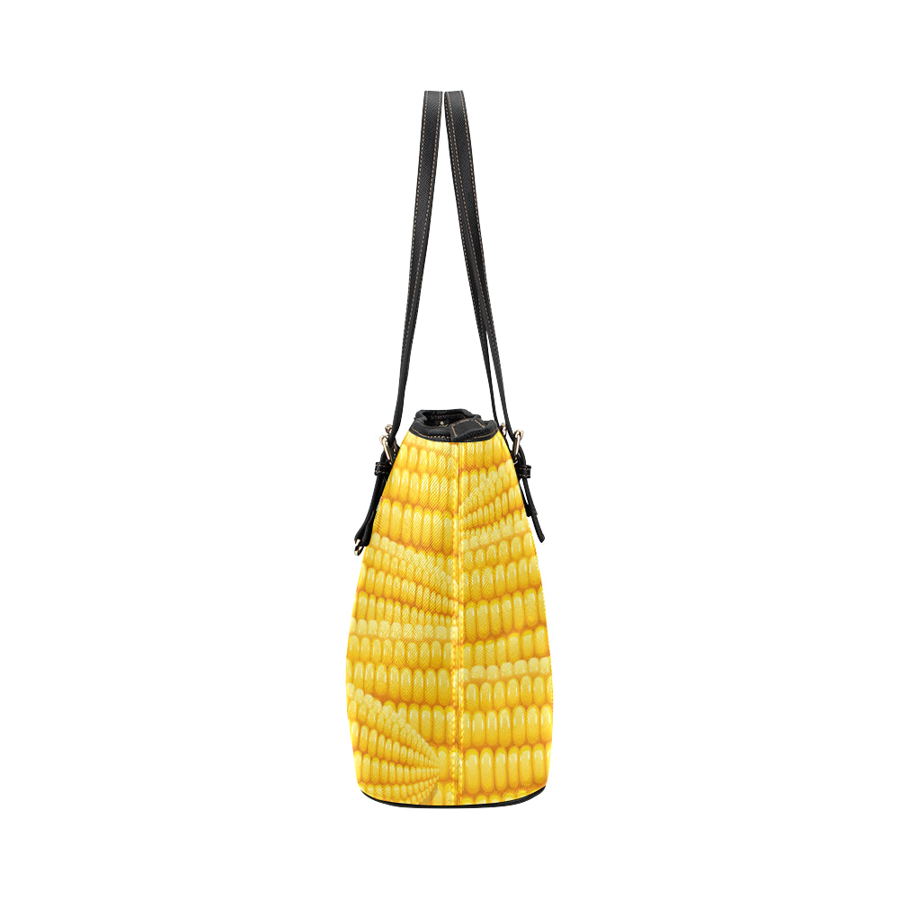 Agricultural Corn cob Pattern Leather Tote Bag