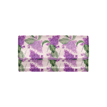 Lilac Pattern Print Design LI02 Women's Trifold Wallet
