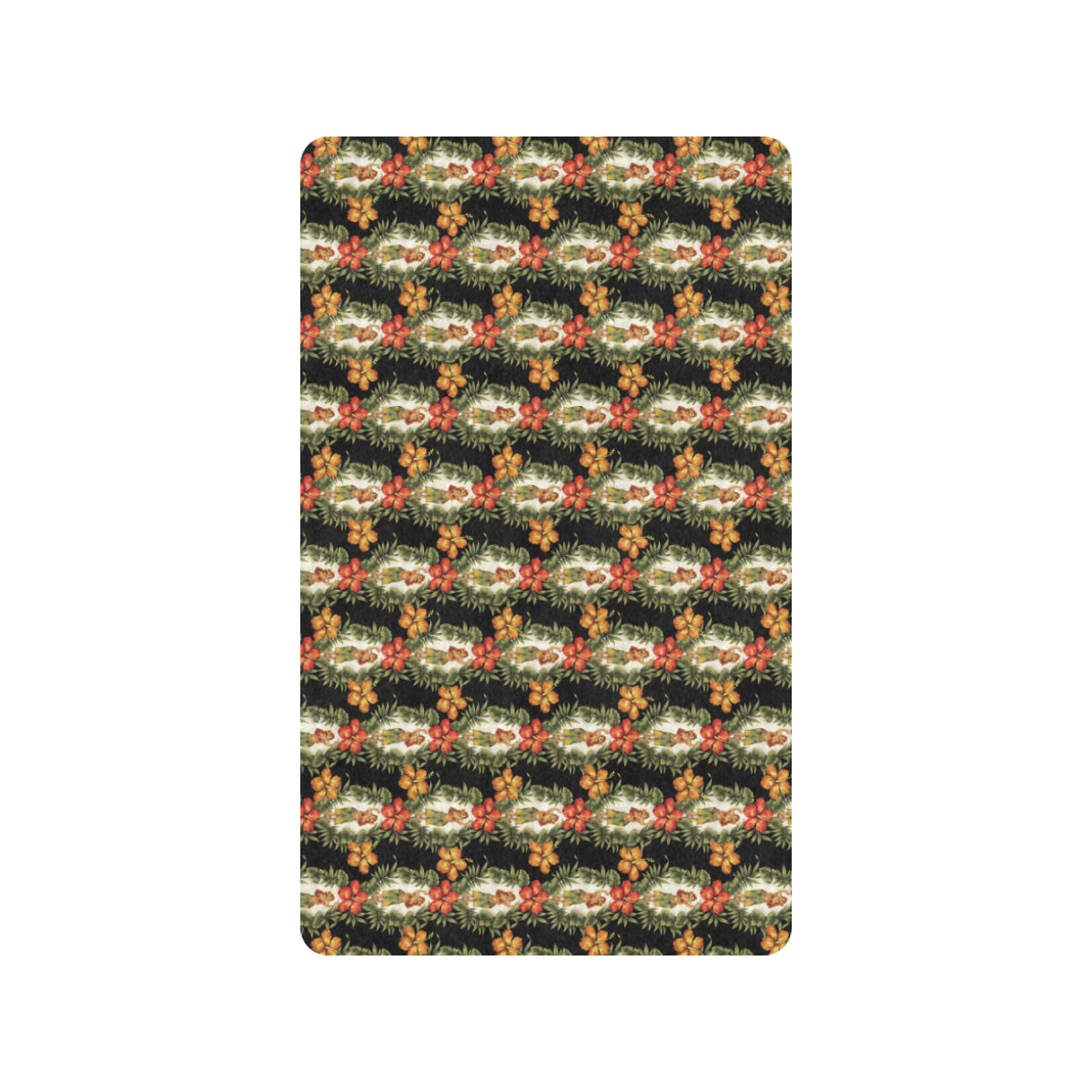 Hawaiian Flower Hula Hibiscus Print Rubber Doormat