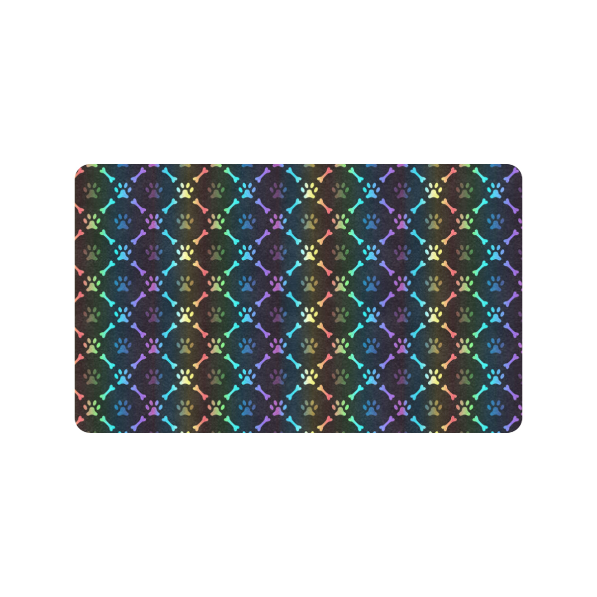 Paw Rainbow Print Rubber Doormat