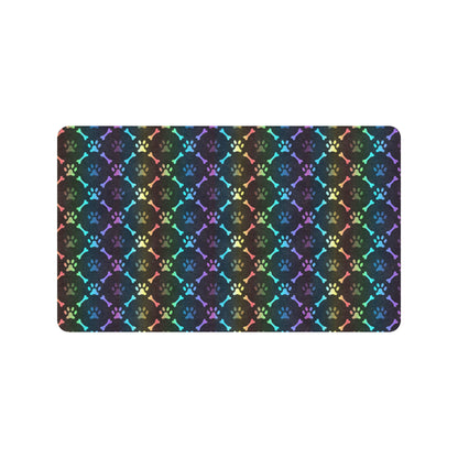 Paw Rainbow Print Rubber Doormat