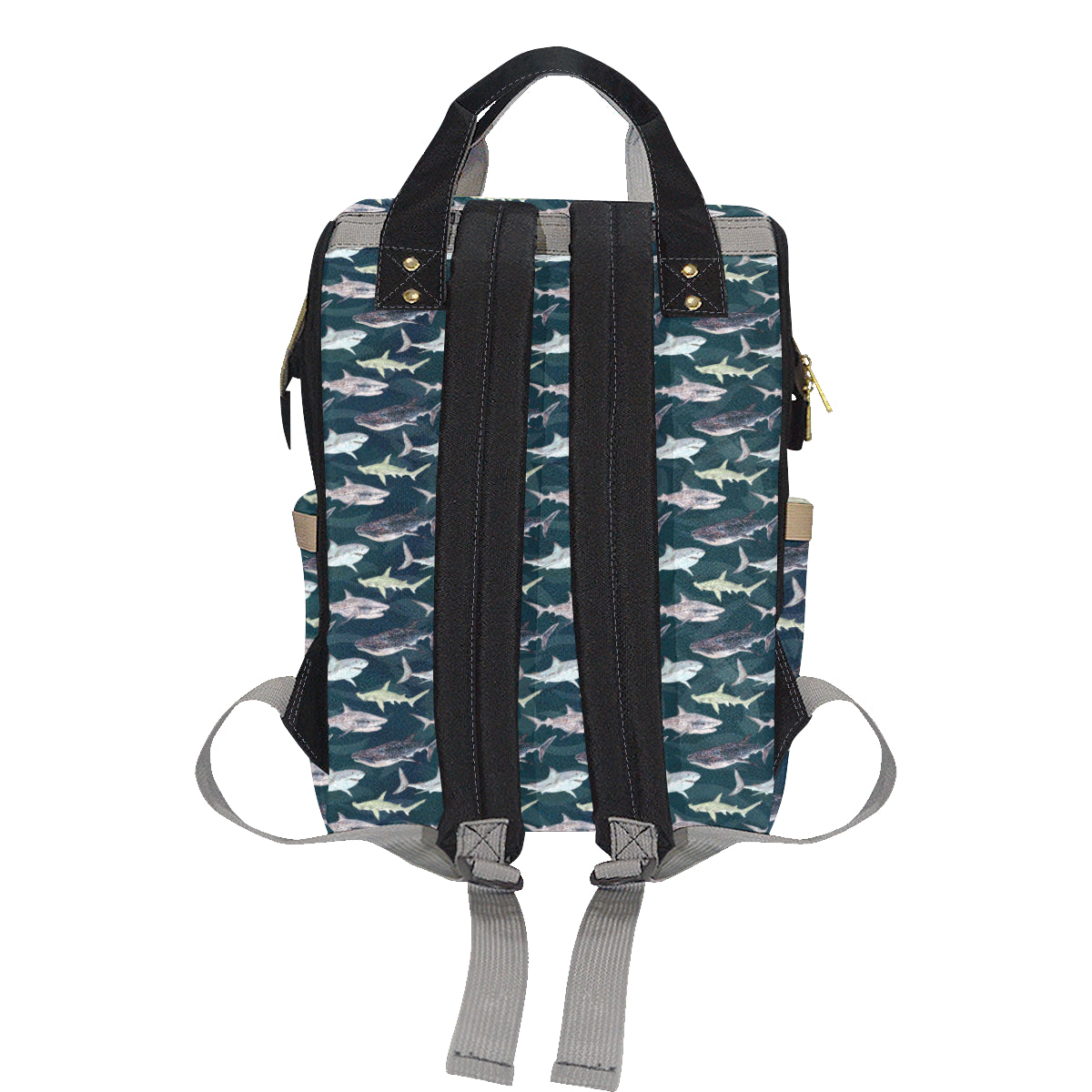 Shark Pattern Print Diaper Bag Backpack