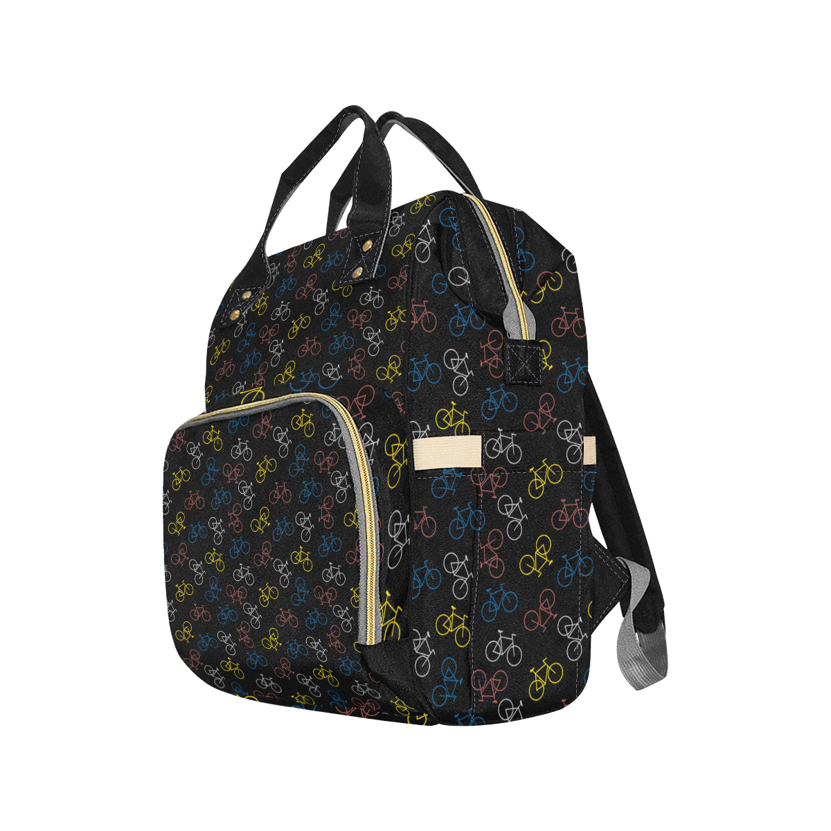 Bicycle Pattern Print Design 03 Diaper Bag Backpack