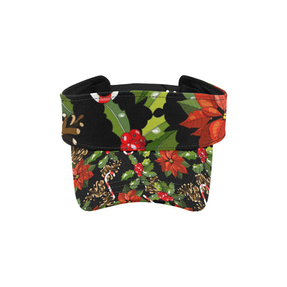 Poinsettia Pattern Print Design POT01 Unisex Sun Visor
