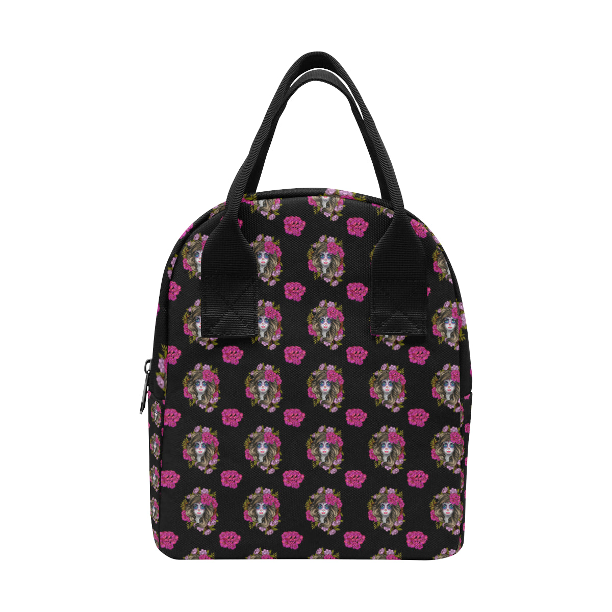 Day of the Dead Makeup Girl Insulated Lunch Bag