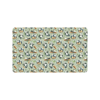 Panda Bear Design Bamboo Print Rubber Doormat