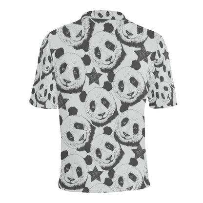 Panda Pattern Print Design A02 Men Polo Shirt