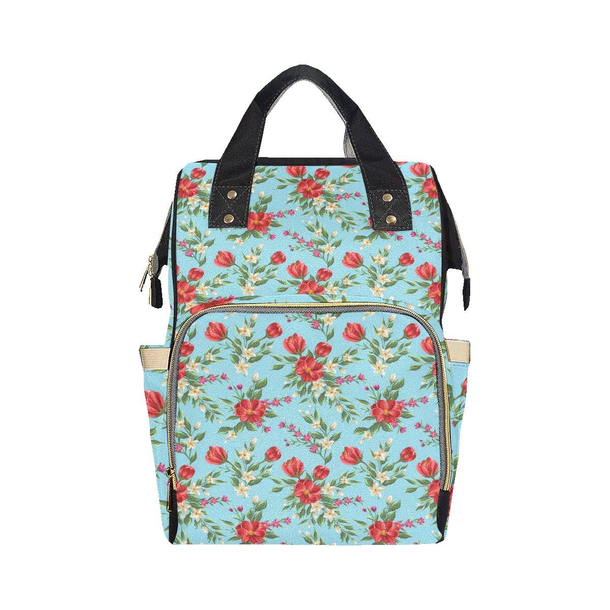 Summer Floral Pattern Print Design SF011 Diaper Bag Backpack