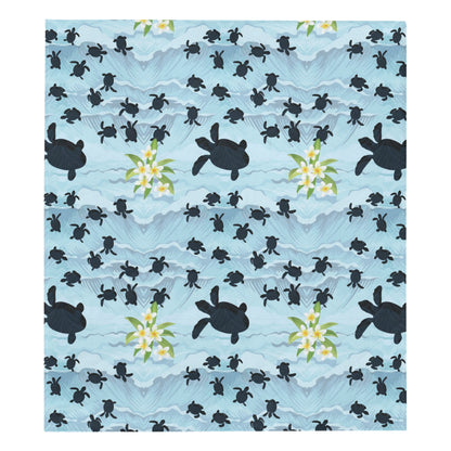 Sea Turtle Pattern Print Design T011 Premium Quilt