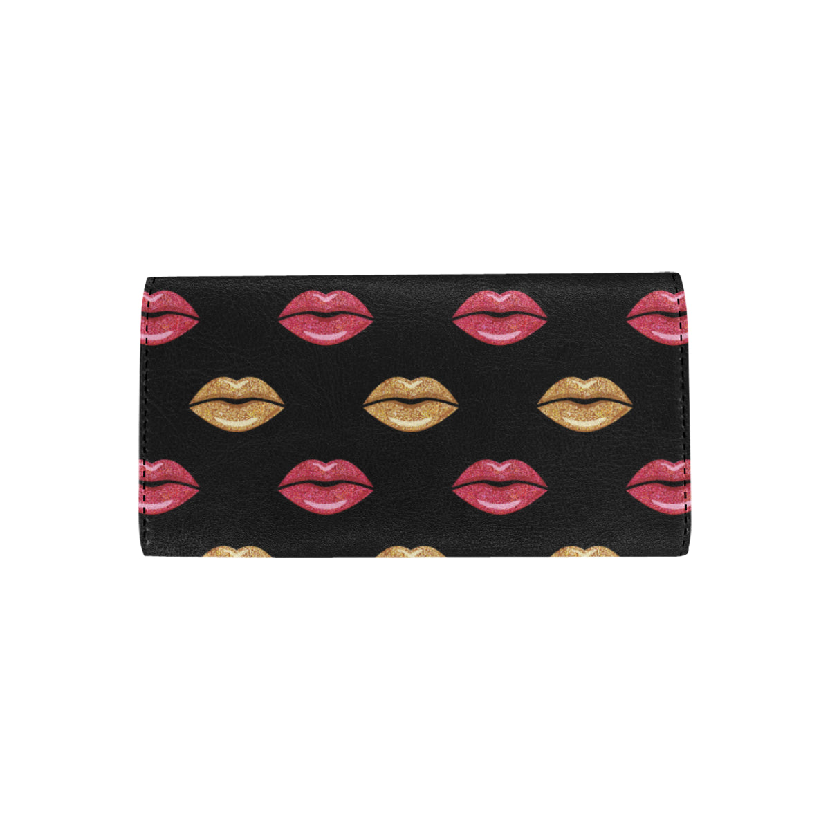 Lip Pattern Print Design 03 Women's Trifold Wallet
