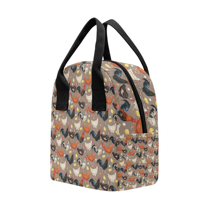 Chicken Evolution Pattern Insulated Lunch Bag