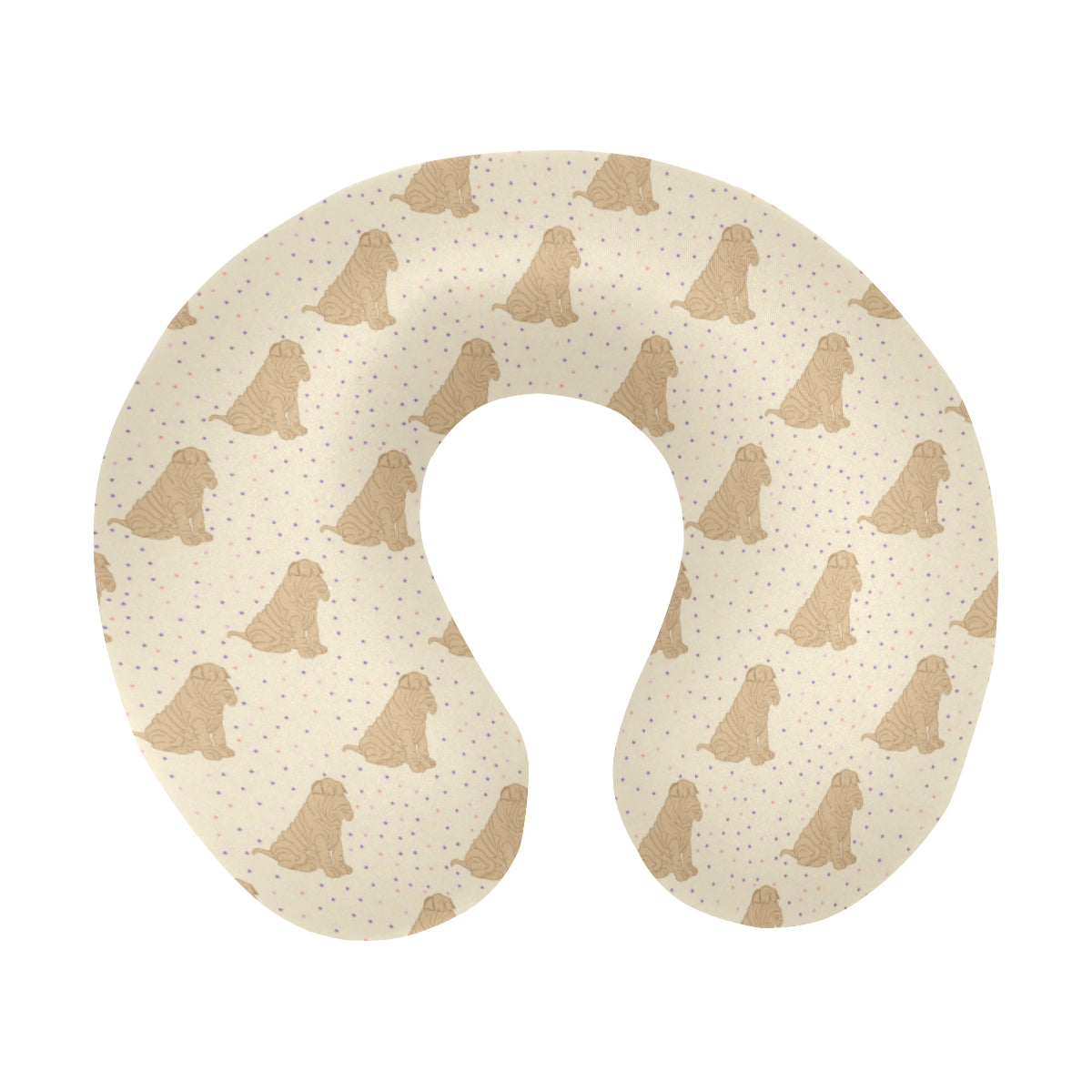 Chinese Shar Pei Pattern Print Design 01 U-Shaped Travel Neck Pillow