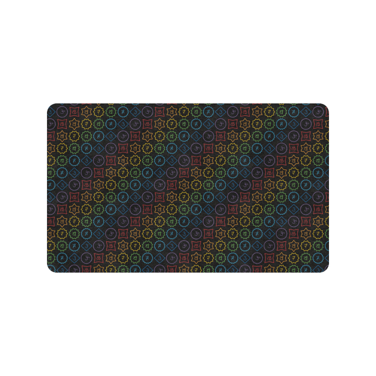 Chakra Colorful Symbol Pattern Rubber Doormat