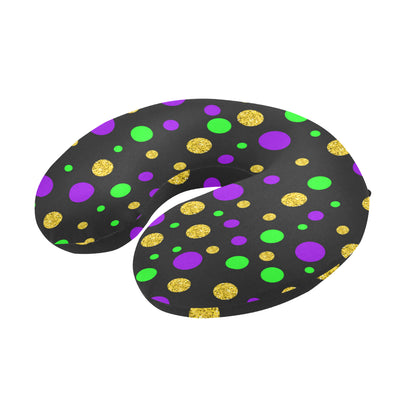 Mardi Gras Pattern Print Design 07 U-Shaped Travel Neck Pillow