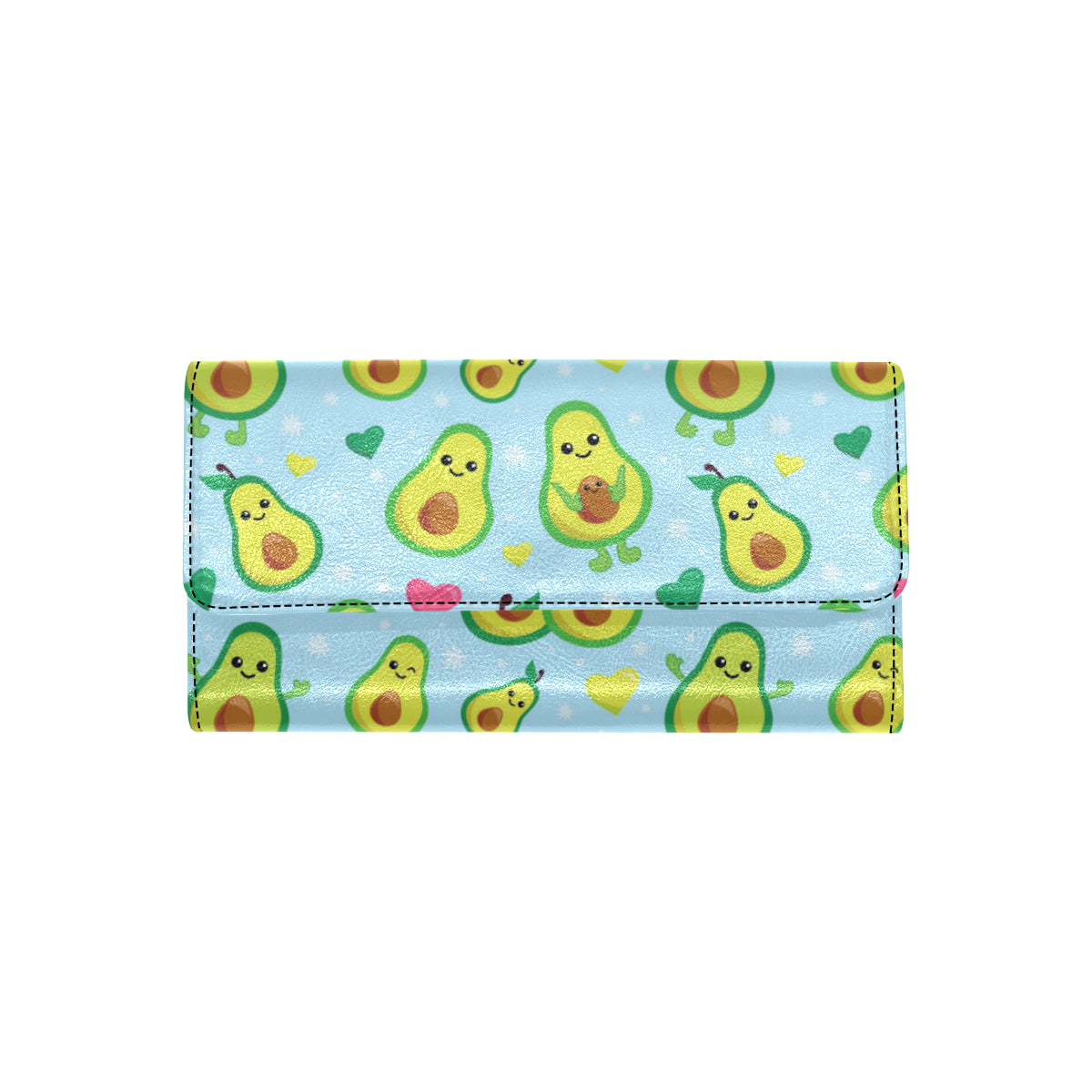 Avocado Pattern Print Design AC09 Women's Trifold Wallet
