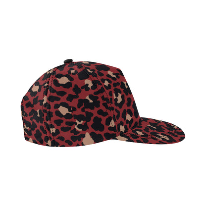 Cheetah Red Print Pattern Snapback Cap