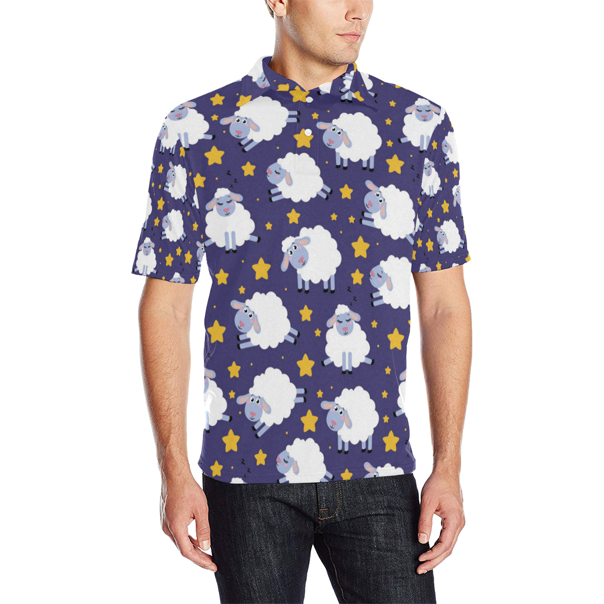 Sheep Pattern Print Design 03 Men Polo Shirt