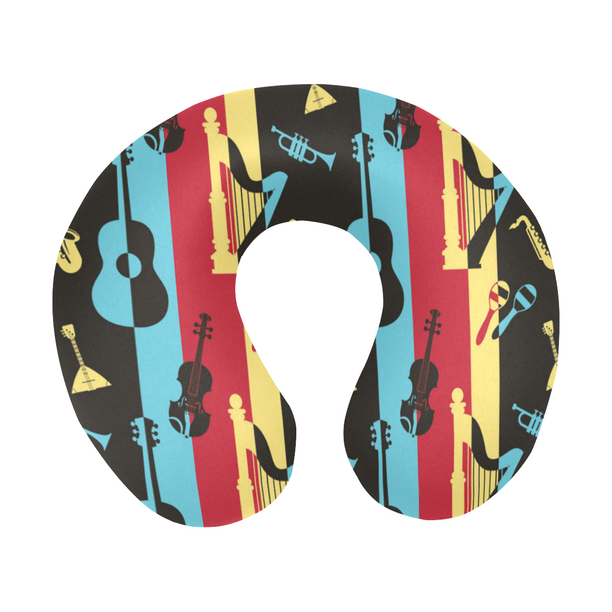 Jazz Pattern Print Design 02 U-Shaped Travel Neck Pillow
