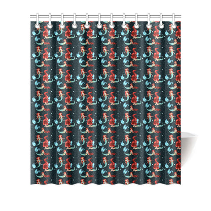 Mermaid Girl Themed Design Print Shower Curtain