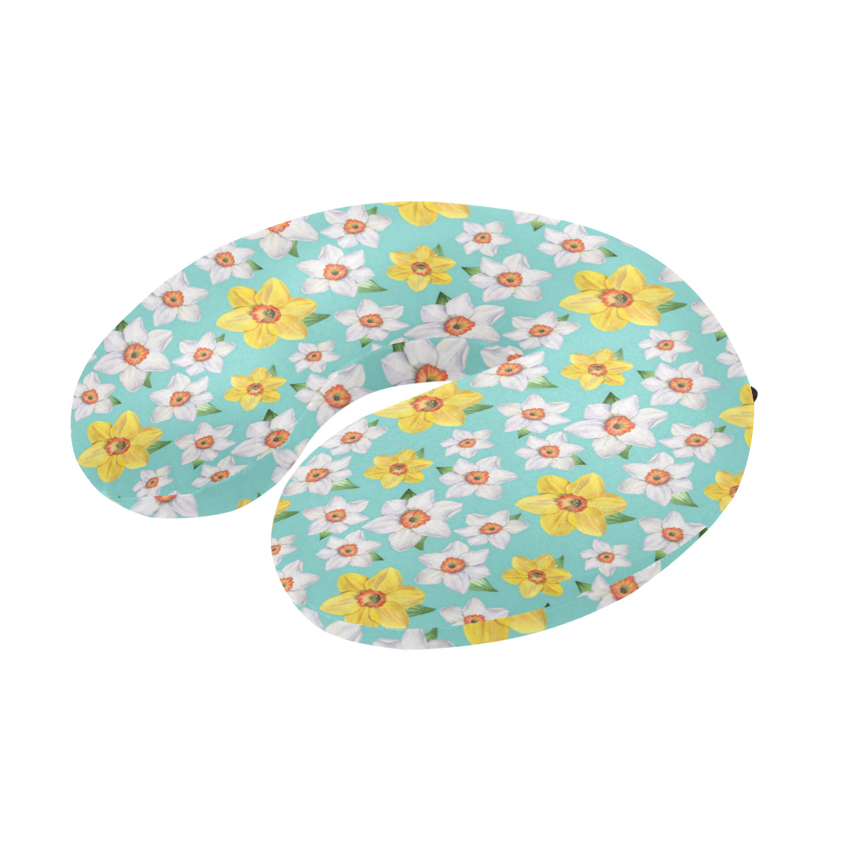 Daffodils Pattern Print Design 02 U-Shaped Travel Neck Pillow