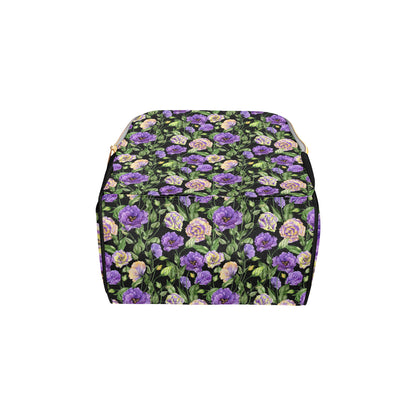 Lisianthus Pattern Print Design LT02 Diaper Bag Backpack