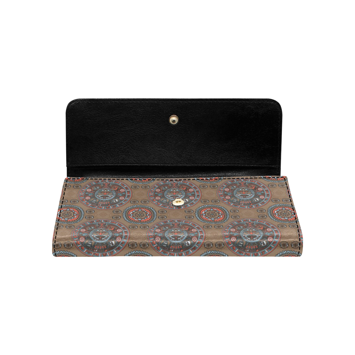 Calendar Aztec Pattern Print Design 03 Women's Trifold Wallet