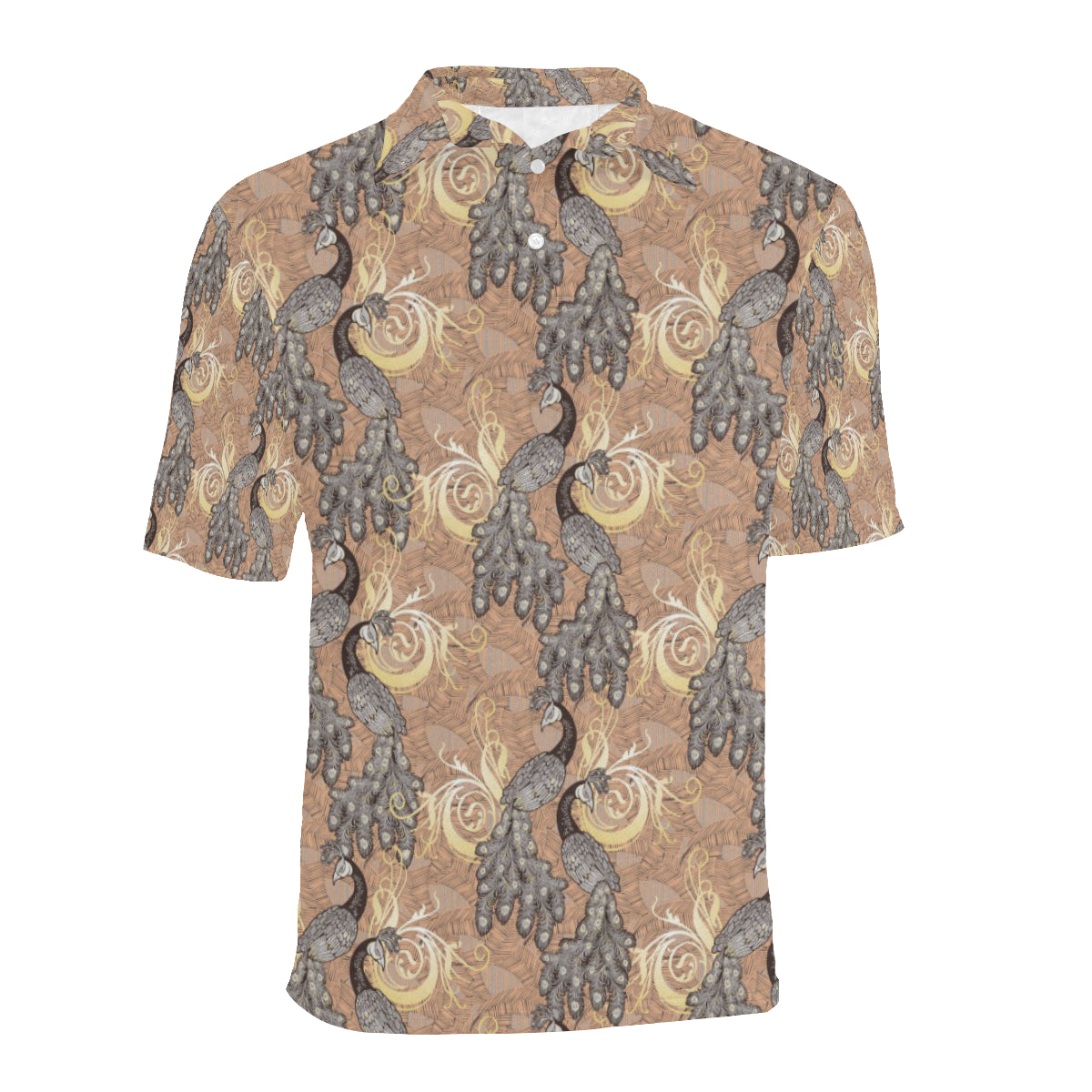 Peacock Pattern Print Design A05 Men Polo Shirt