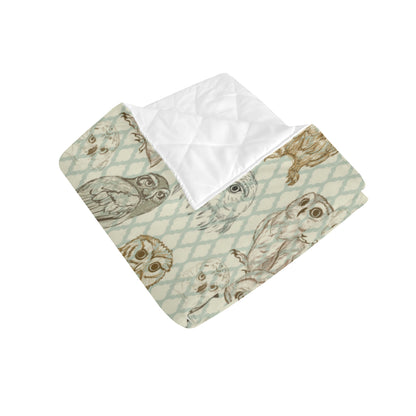 Owl Pattern Print Design A03 Premium Quilt