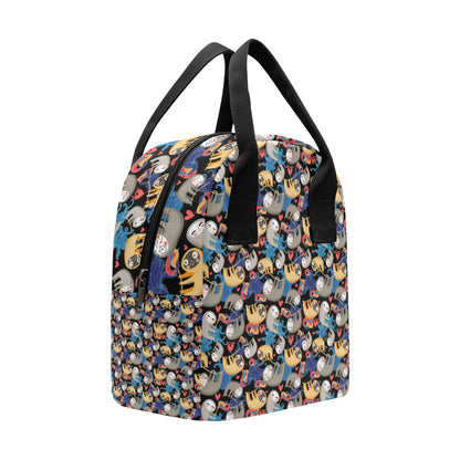 Sloth Cartoon Design Themed Print Insulated Lunch Bag