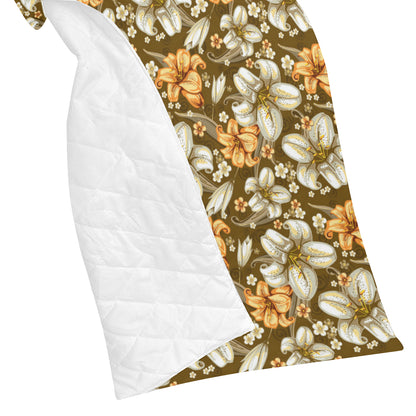 Lily Pattern Print Design 01 Premium Quilt