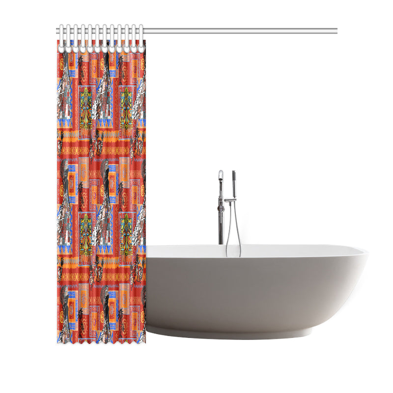 African Print Pattern Shower Curtain