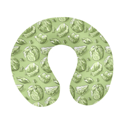 Brussels Sprouts Pattern Print Design 01 U-Shaped Travel Neck Pillow