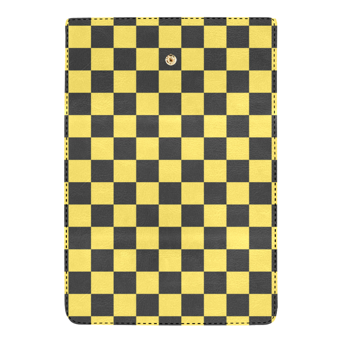 Checkered Yellow Pattern Print Design 03 Women's Trifold Wallet