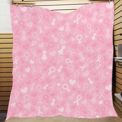 Breast cancer Pattern Print Design 01 Premium Quilt