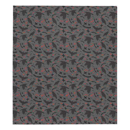Crow Pattern Print Design 02 Premium Quilt