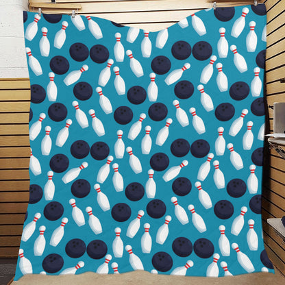 Bowling Pin Pattern Print Design 010 Premium Quilt