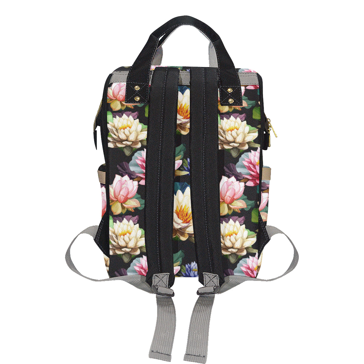 Water Lily Pattern Print Design WL02 Diaper Bag Backpack