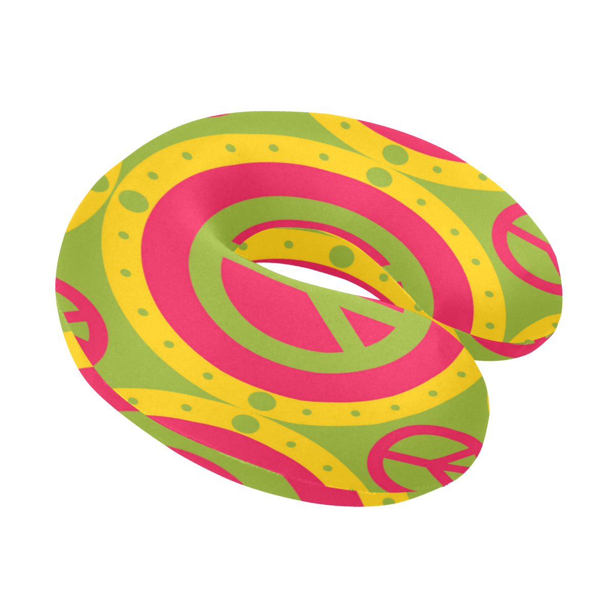 Peace Sign Pattern Print Design A01 U-Shaped Travel Neck Pillow