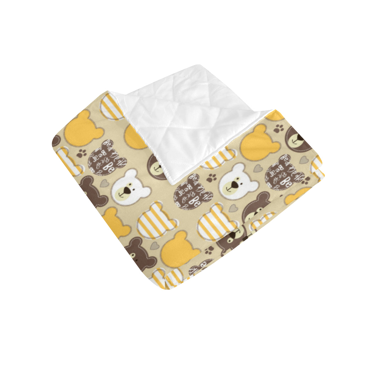 Bear PatchworkPattern Print Design 01 Premium Quilt