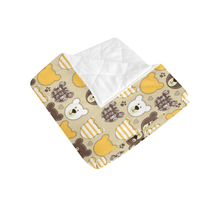 Bear PatchworkPattern Print Design 01 Premium Quilt