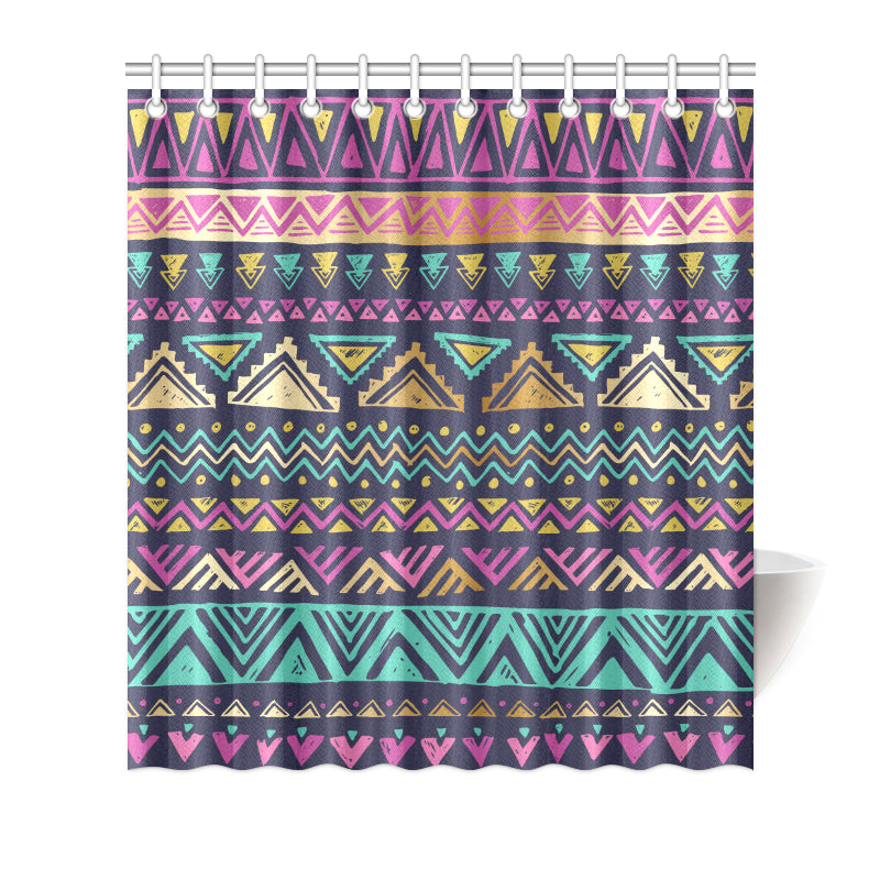 Multicolor Tribal aztec Shower Curtain