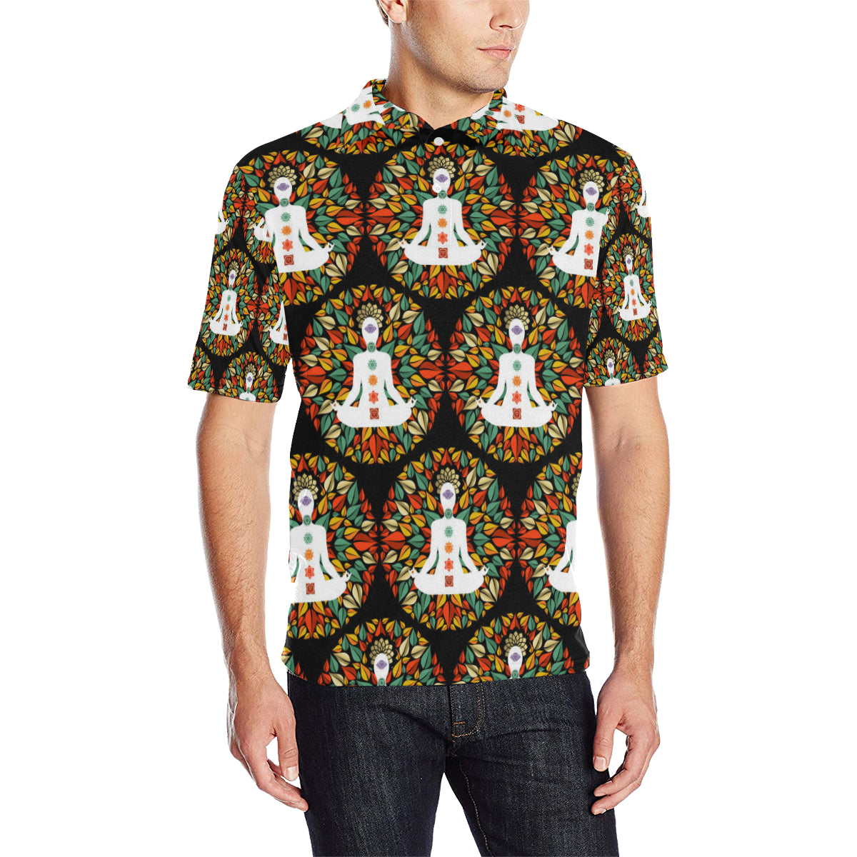 Chakra Yoga Men Polo Shirt