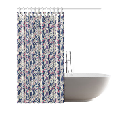 Bird Of Paradise Pattern Print Design 03 Shower Curtain