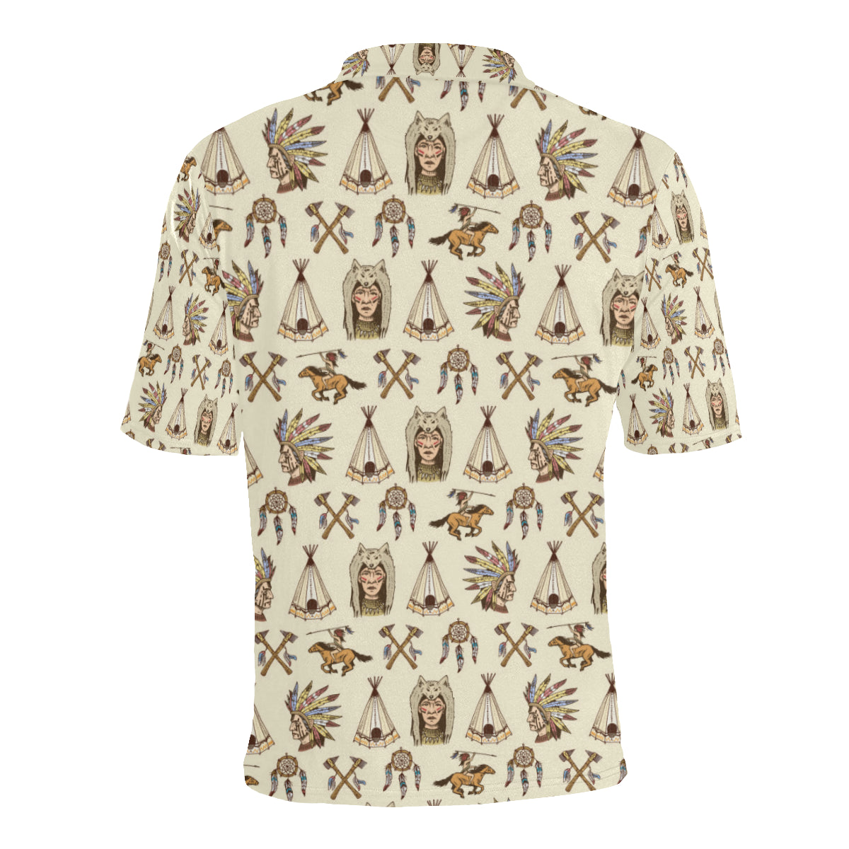 Native Indian Pattern Design Print Men Polo Shirt
