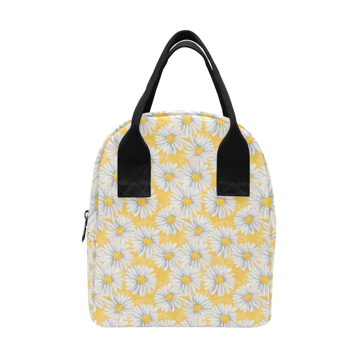Daisy Yellow Watercolor Print Pattern Insulated Lunch Bag