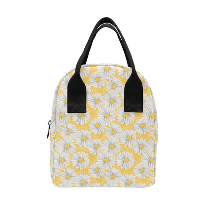Daisy Yellow Watercolor Print Pattern Insulated Lunch Bag
