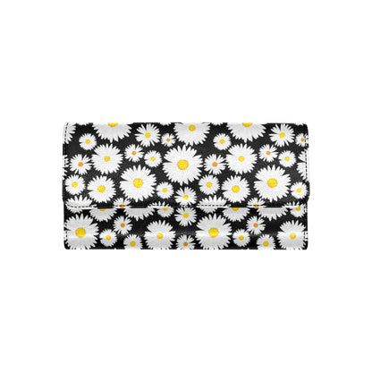Daisy Pattern Print Design 01 Women's Trifold Wallet